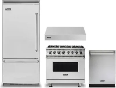 4 Piece Package Includes Refrigerator, Range, Hood And Dishwasher