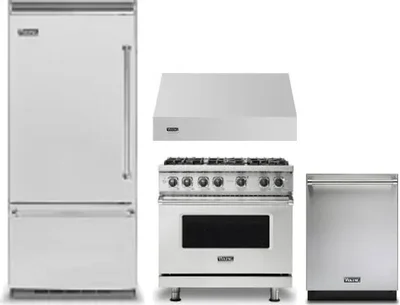 4 Piece Package Includes Refrigerator, Range, Hood And Dishwasher
