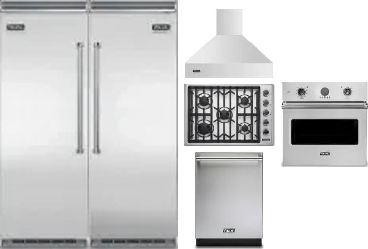 6 Piece Package Includes Refrigerator, Freezer, Cooktop, Wall Oven, Hood And Dishwasher