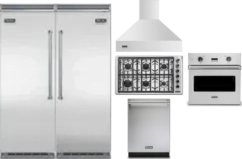 6 Piece Package Includes Refrigerator, Freezer, Cooktop, Wall Oven, Hood And Dishwasher