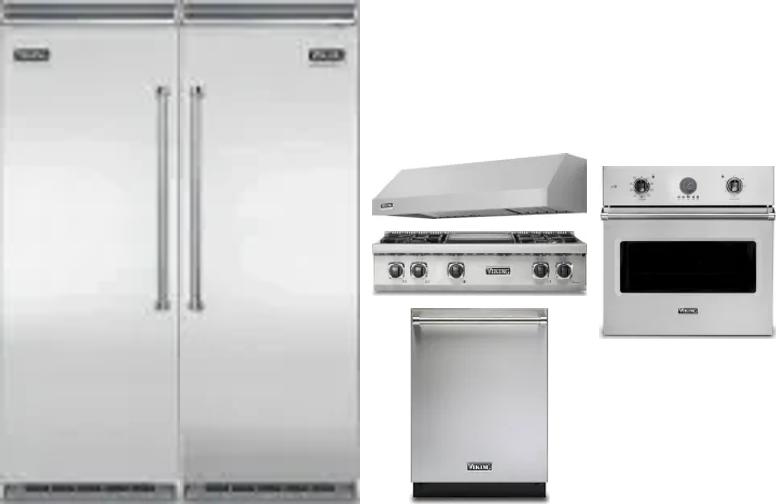 6 Piece Package Includes Refrigerator, Freezer, Cooktop, Wall Oven, Hood And Dishwasher