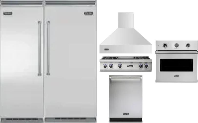 6 Piece Package Includes Refrigerator, Freezer, Cooktop, Wall Oven, Hood And Dishwasher