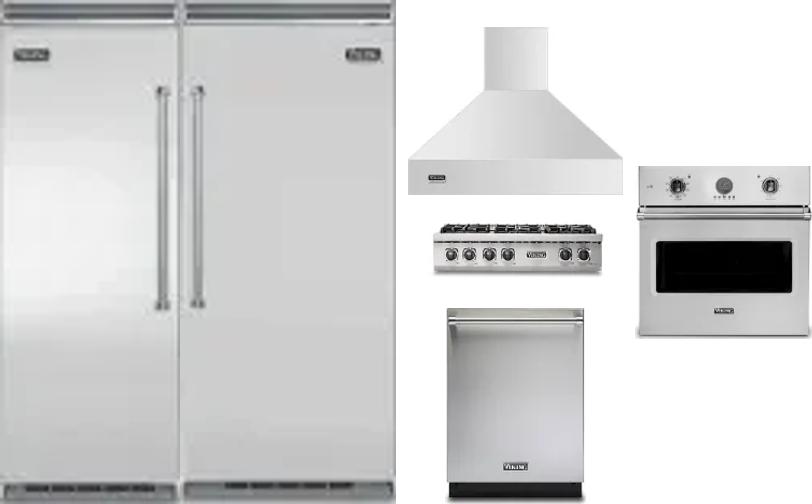 6 Piece Package Includes Refrigerator, Freezer, Cooktop, Wall Oven, Hood And Dishwasher