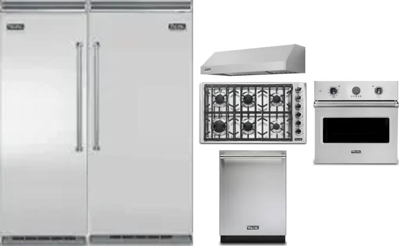 6 Piece Package Includes Refrigerator, Freezer, Cooktop, Wall Oven, Hood And Dishwasher