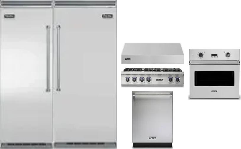 6 Piece Package Includes Refrigerator, Freezer, Cooktop, Wall Oven, Hood And Dishwasher