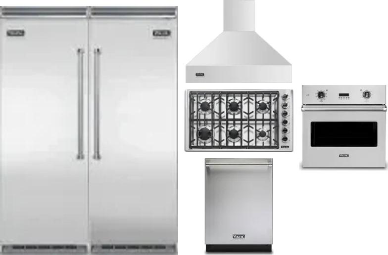 6 Piece Package Includes Refrigerator, Freezer, Cooktop, Wall Oven, Hood And Dishwasher