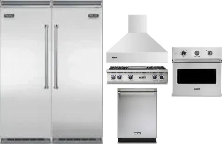 6 Piece Package Includes Refrigerator, Freezer, Cooktop, Wall Oven, Hood And Dishwasher