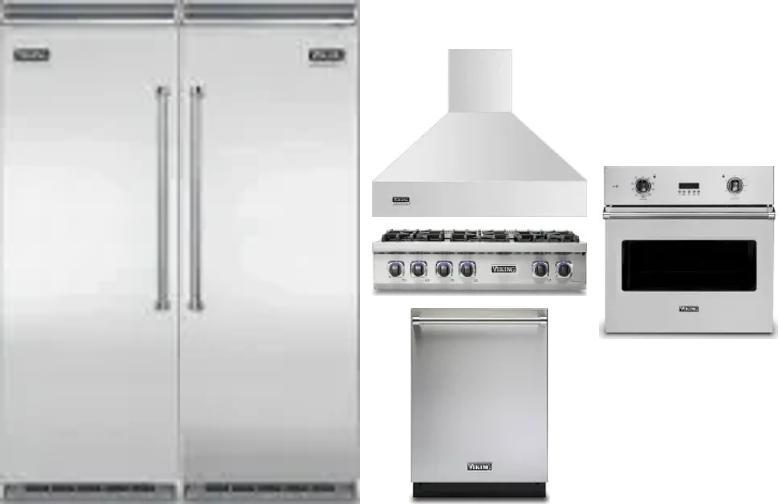 6 Piece Package Includes Refrigerator, Freezer, Cooktop, Wall Oven, Hood And Dishwasher