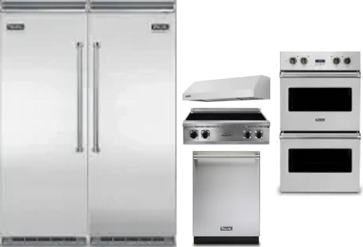 6 Piece Package Includes Refrigerator, Freezer, Cooktop, Wall Oven, Hood And Dishwasher