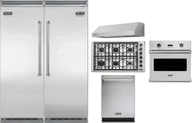 6 Piece Package Includes Refrigerator, Freezer, Cooktop, Wall Oven, Hood And Dishwasher