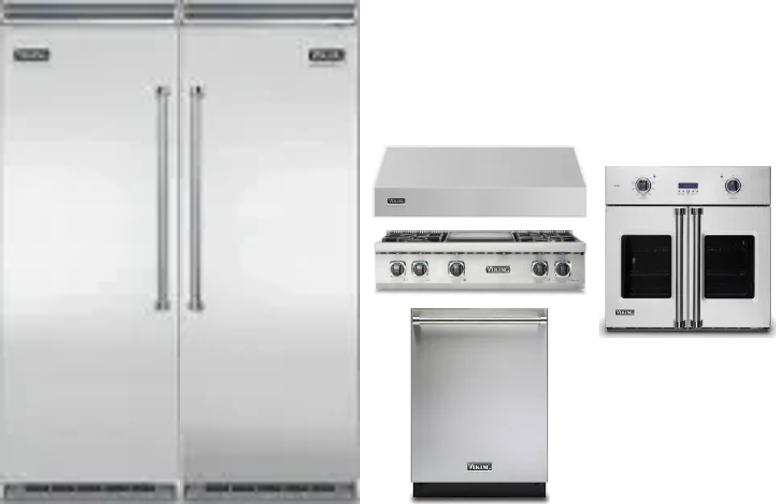 6 Piece Package Includes Refrigerator, Freezer, Cooktop, Wall Oven, Hood And Dishwasher