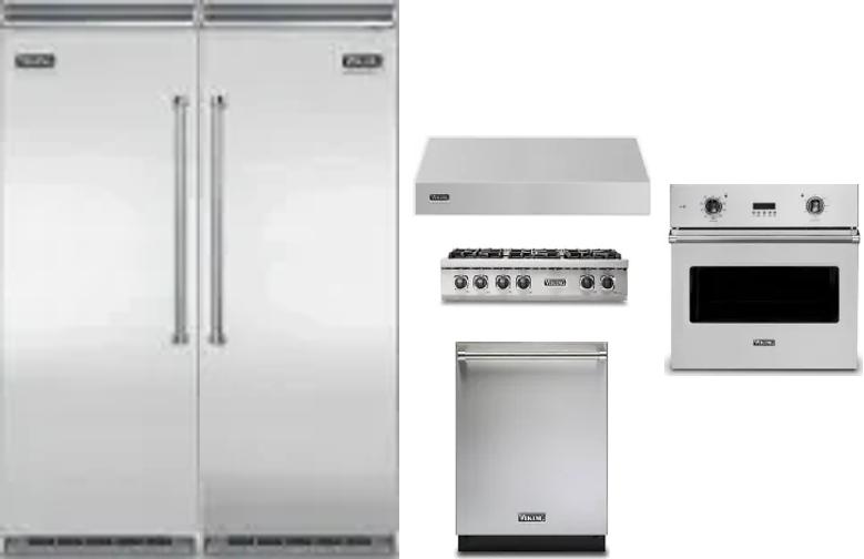 6 Piece Package Includes Refrigerator, Freezer, Cooktop, Wall Oven, Hood And Dishwasher