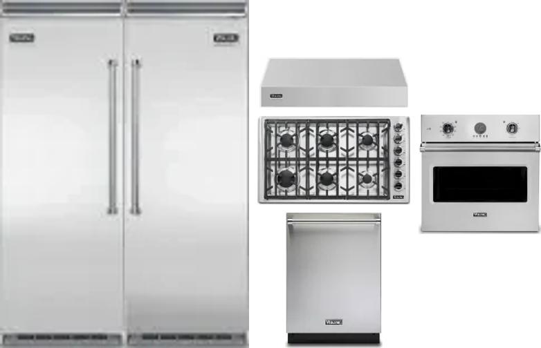 6 Piece Package Includes Refrigerator, Freezer, Cooktop, Wall Oven, Hood And Dishwasher