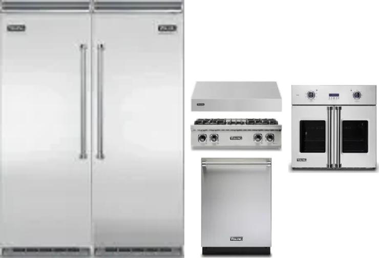 6 Piece Package Includes Refrigerator, Freezer, Cooktop, Wall Oven, Hood And Dishwasher