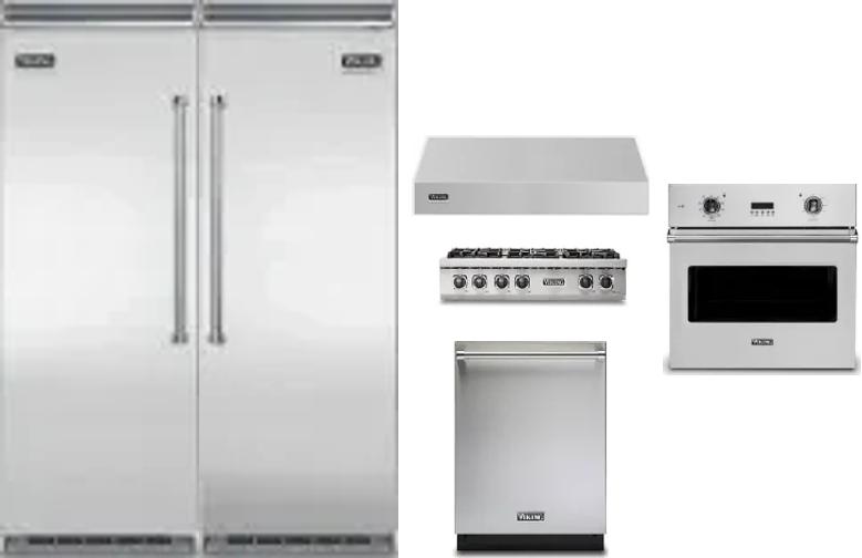 6 Piece Package Includes Refrigerator, Freezer, Cooktop, Wall Oven, Hood And Dishwasher