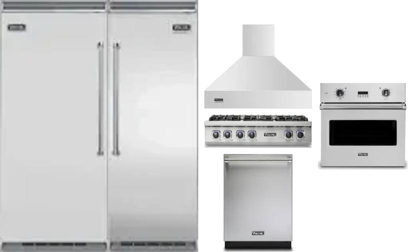 6 Piece Package Includes Refrigerator, Freezer, Cooktop, Wall Oven, Hood And Dishwasher