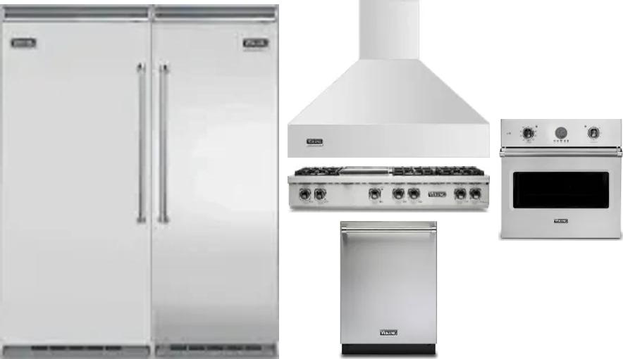 6 Piece Package Includes Refrigerator, Freezer, Cooktop, Wall Oven, Hood And Dishwasher