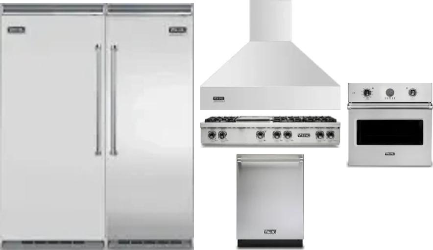 6 Piece Package Includes Refrigerator, Freezer, Cooktop, Wall Oven, Hood And Dishwasher