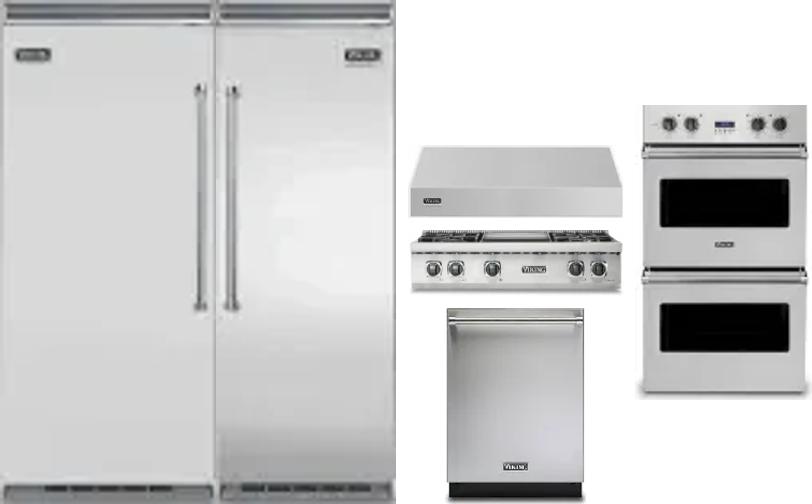6 Piece Package Includes Refrigerator, Freezer, Cooktop, Wall Oven, Hood And Dishwasher