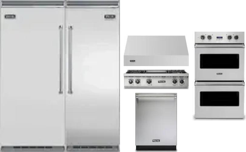 6 Piece Package Includes Refrigerator, Freezer, Cooktop, Wall Oven, Hood And Dishwasher