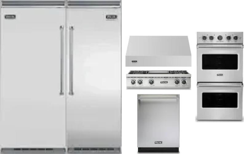 6 Piece Package Includes Refrigerator, Freezer, Cooktop, Wall Oven, Hood And Dishwasher