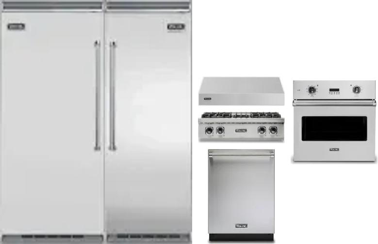 6 Piece Package Includes Refrigerator, Freezer, Cooktop, Wall Oven, Hood And Dishwasher