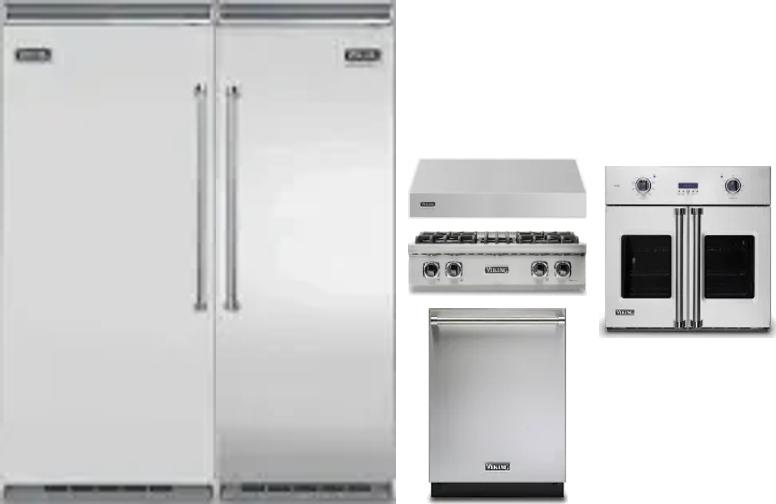 6 Piece Package Includes Refrigerator, Freezer, Cooktop, Wall Oven, Hood And Dishwasher