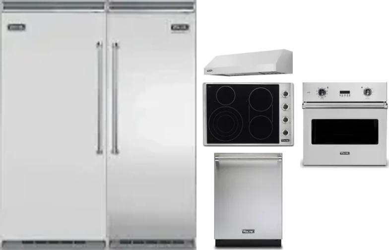 6 Piece Package Includes Refrigerator, Freezer, Cooktop, Wall Oven, Hood And Dishwasher