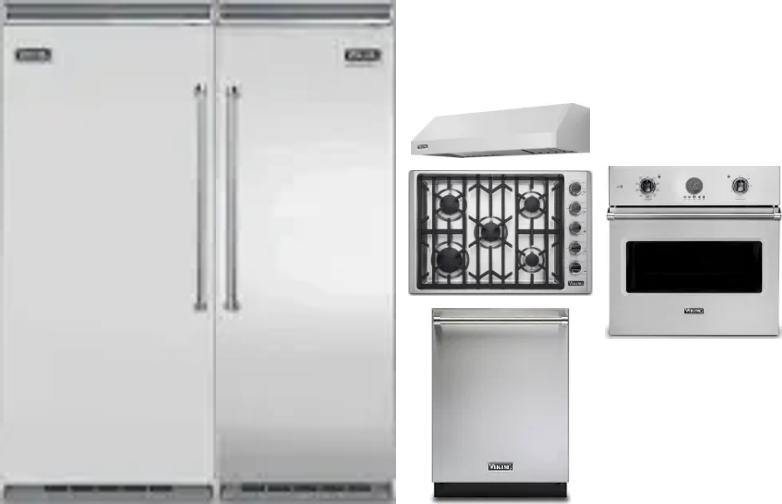 6 Piece Package Includes Refrigerator, Freezer, Cooktop, Wall Oven, Hood And Dishwasher