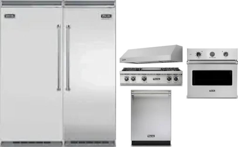 6 Piece Package Includes Refrigerator, Freezer, Cooktop, Wall Oven, Hood And Dishwasher