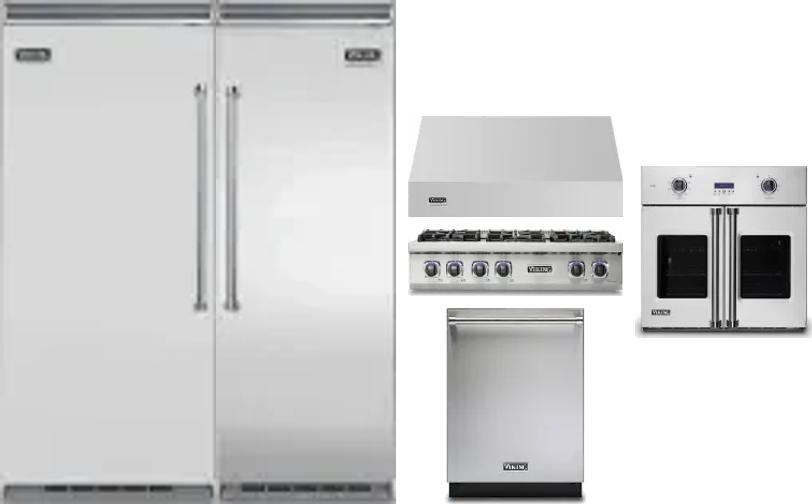 6 Piece Package Includes Refrigerator, Freezer, Cooktop, Wall Oven, Hood And Dishwasher