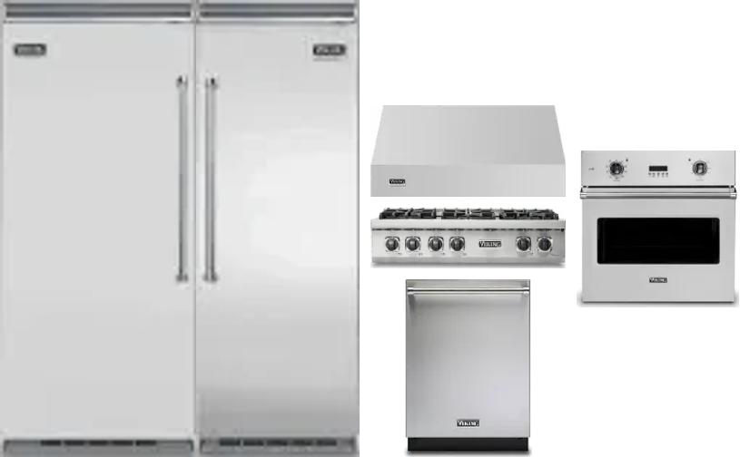 6 Piece Package Includes Refrigerator, Freezer, Cooktop, Wall Oven, Hood And Dishwasher
