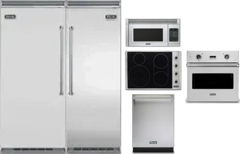 6 Piece Package Includes Refrigerator, Freezer, Cooktop, Wall Oven, Microwave And Dishwasher