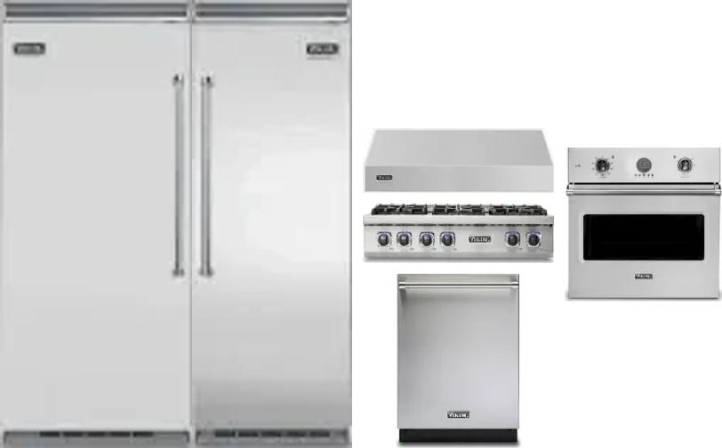 6 Piece Package Includes Refrigerator, Freezer, Cooktop, Wall Oven, Hood And Dishwasher