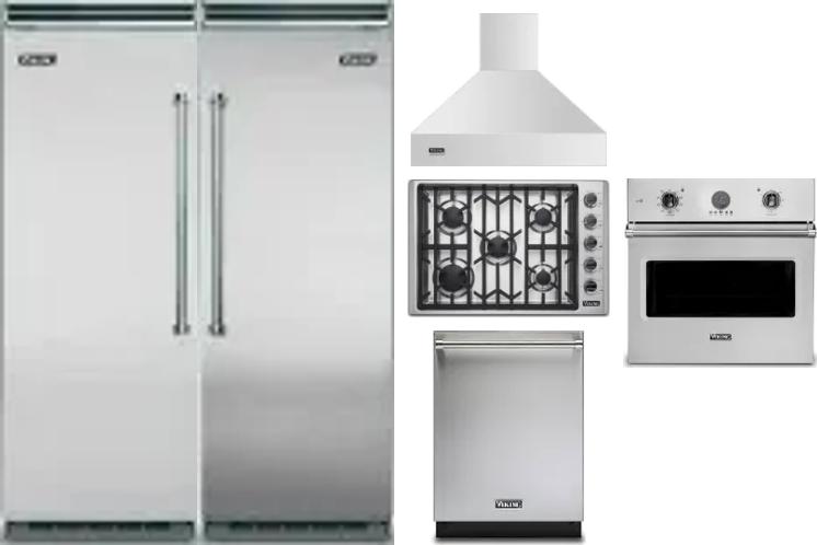6 Piece Package Includes Refrigerator, Freezer, Cooktop, Wall Oven, Hood And Dishwasher