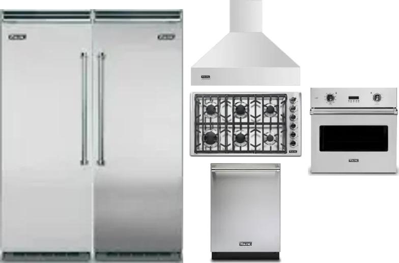 6 Piece Package Includes Refrigerator, Freezer, Cooktop, Wall Oven, Hood And Dishwasher