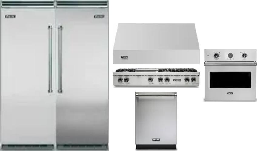 6 Piece Package Includes Refrigerator, Freezer, Cooktop, Wall Oven, Hood And Dishwasher