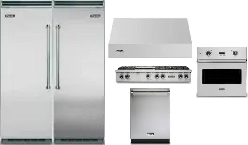 6 Piece Package Includes Refrigerator, Freezer, Cooktop, Wall Oven, Hood And Dishwasher