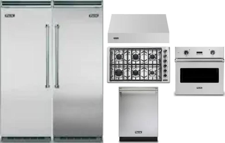 6 Piece Package Includes Refrigerator, Freezer, Cooktop, Wall Oven, Hood And Dishwasher