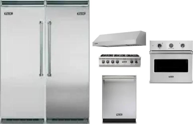 6 Piece Package Includes Refrigerator, Freezer, Cooktop, Wall Oven, Hood And Dishwasher