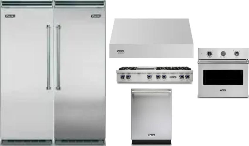 6 Piece Package Includes Refrigerator, Freezer, Cooktop, Wall Oven, Hood And Dishwasher