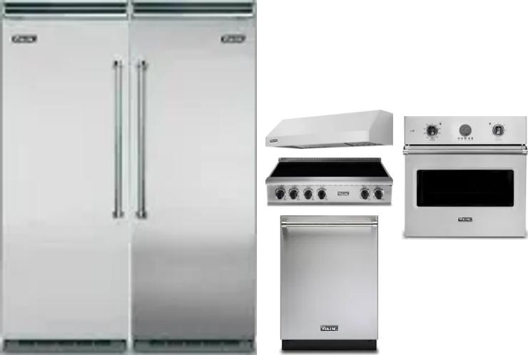 6 Piece Package Includes Refrigerator, Freezer, Cooktop, Wall Oven, Hood And Dishwasher