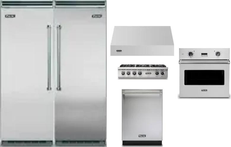 6 Piece Package Includes Refrigerator, Freezer, Cooktop, Wall Oven, Hood And Dishwasher