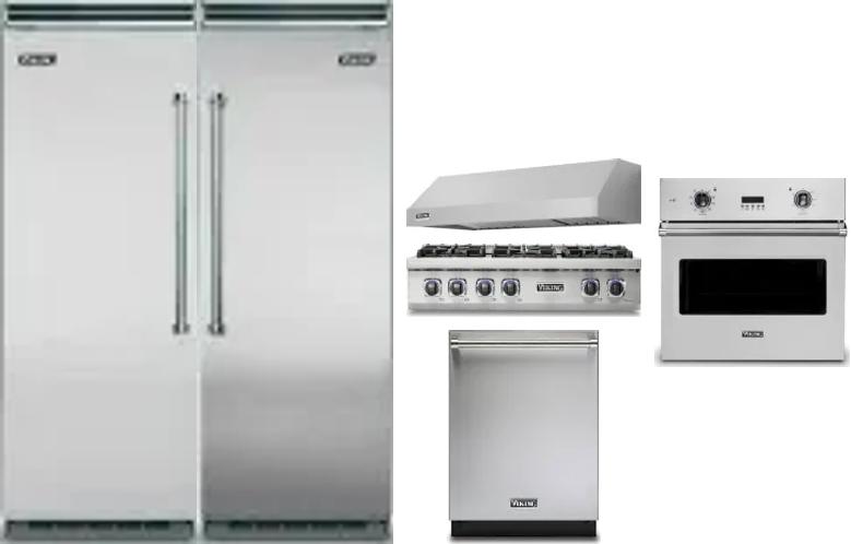 6 Piece Package Includes Refrigerator, Freezer, Cooktop, Wall Oven, Hood And Dishwasher