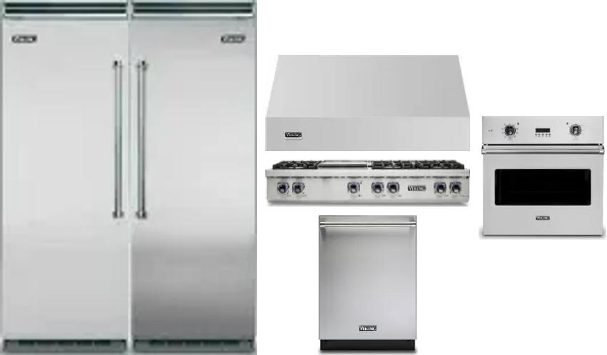 6 Piece Package Includes Refrigerator, Freezer, Cooktop, Wall Oven, Hood And Dishwasher
