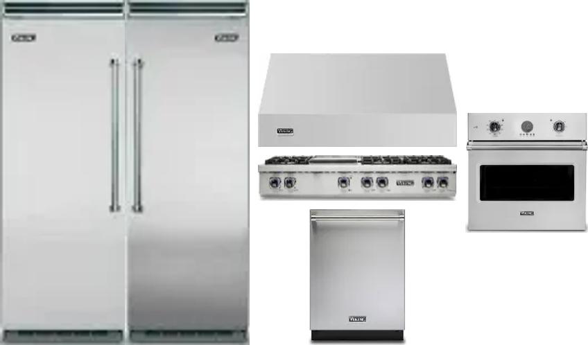 6 Piece Package Includes Refrigerator, Freezer, Cooktop, Wall Oven, Hood And Dishwasher