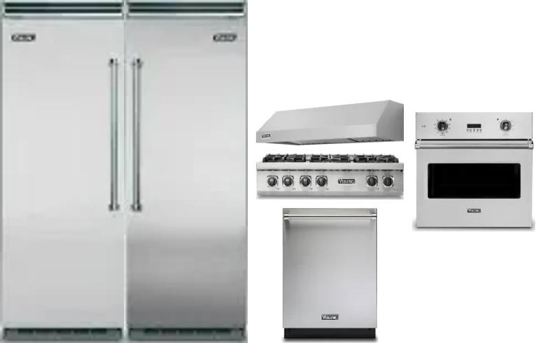 6 Piece Package Includes Refrigerator, Freezer, Cooktop, Wall Oven, Hood And Dishwasher