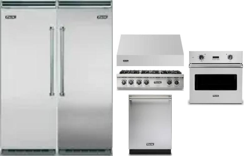 6 Piece Package Includes Refrigerator, Freezer, Cooktop, Wall Oven, Hood And Dishwasher