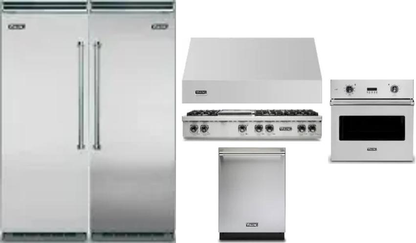 6 Piece Package Includes Refrigerator, Freezer, Cooktop, Wall Oven, Hood And Dishwasher