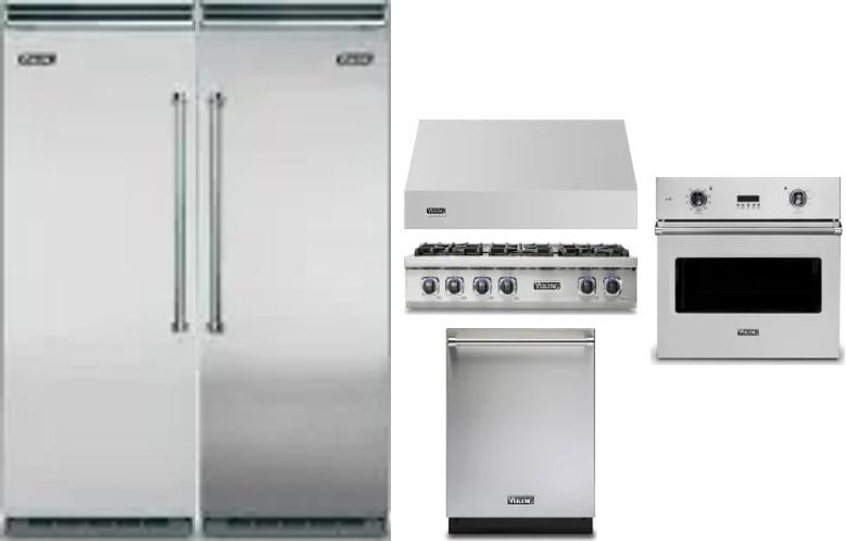 6 Piece Package Includes Refrigerator, Freezer, Cooktop, Wall Oven, Hood And Dishwasher